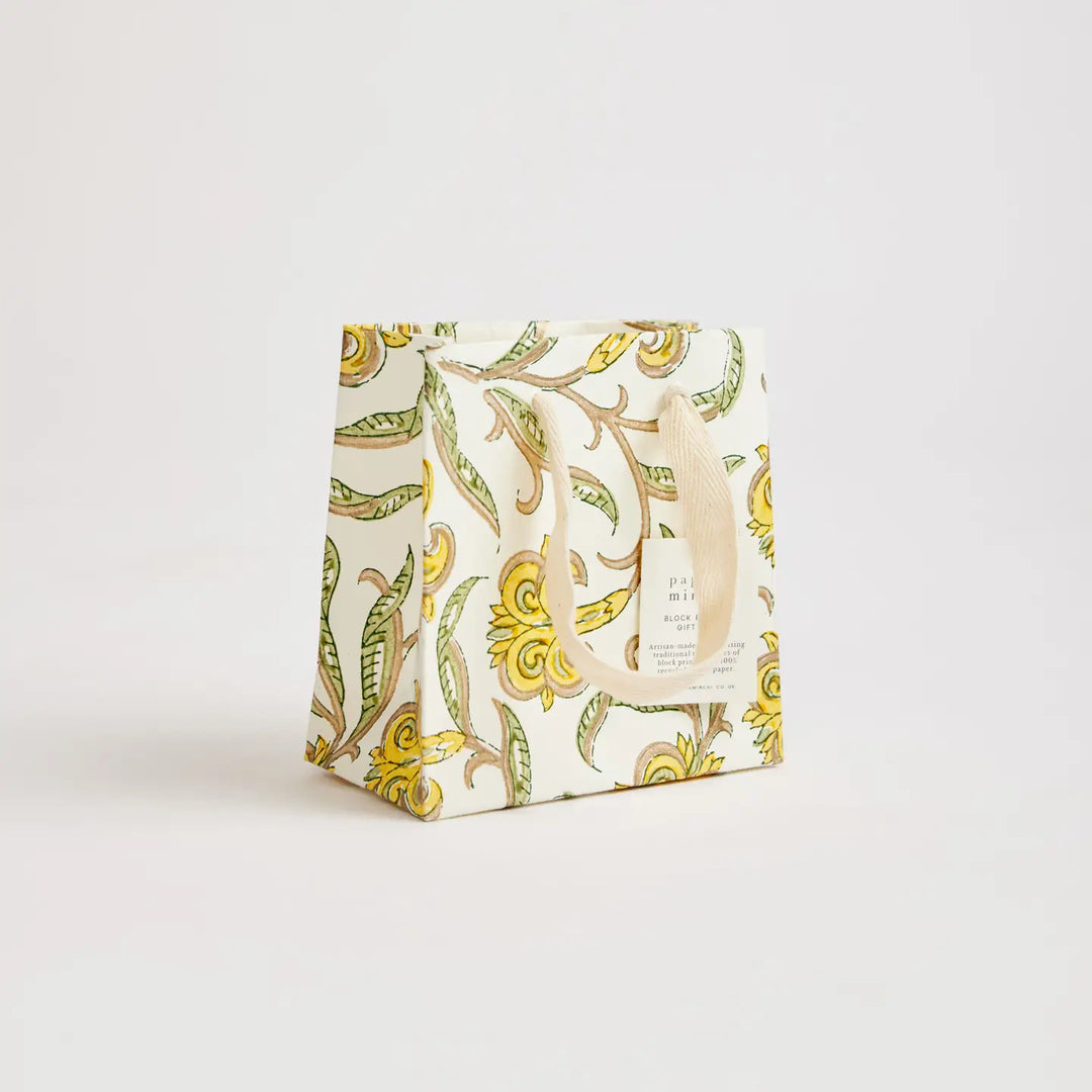 Hand Block Printed Gift Bags - Iris Glitz Sunshine