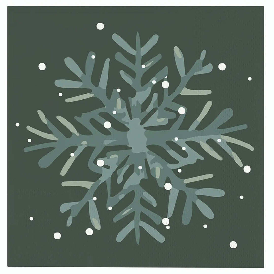 Ceramic Napkin Tray + Napkins - Snowflake