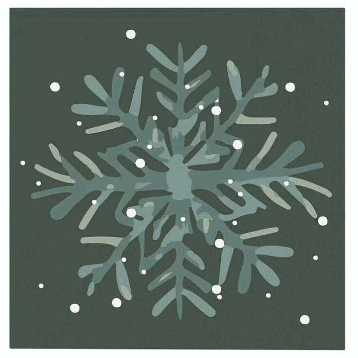 Ceramic Napkin Tray + Napkins - Snowflake