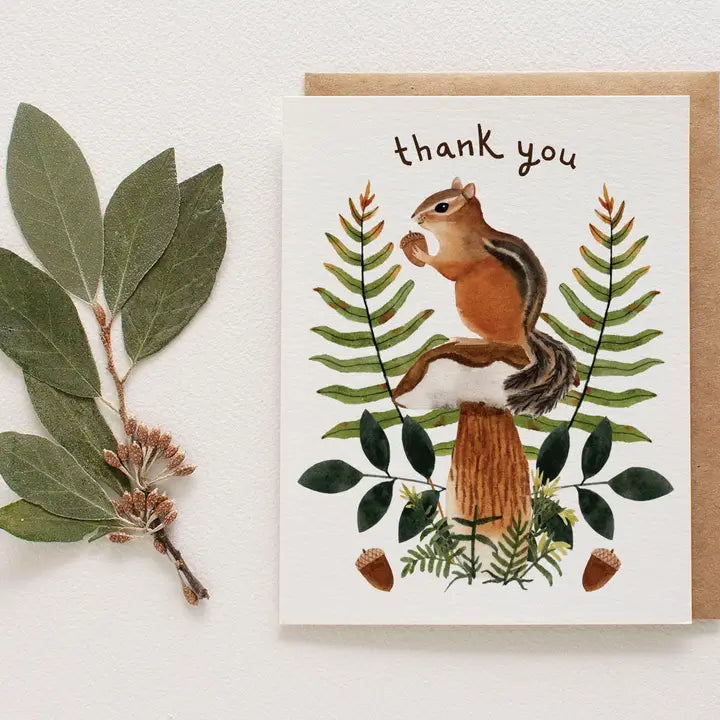 Chipmunk Thanks Greeting Card