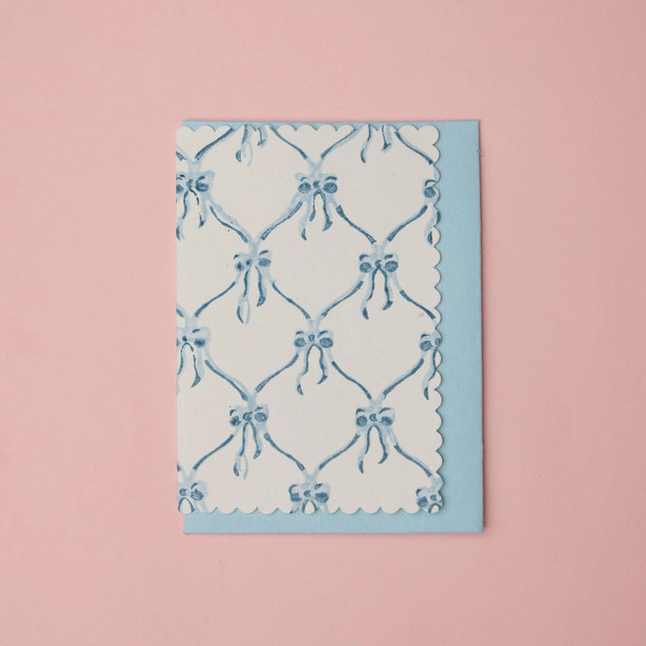 Hand Block Printed Greeting Card - Bows Alaska