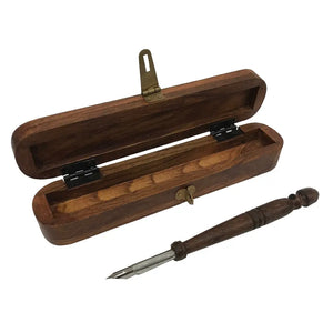 Wood Vine Single Pen Box with Wooden Nib Pen