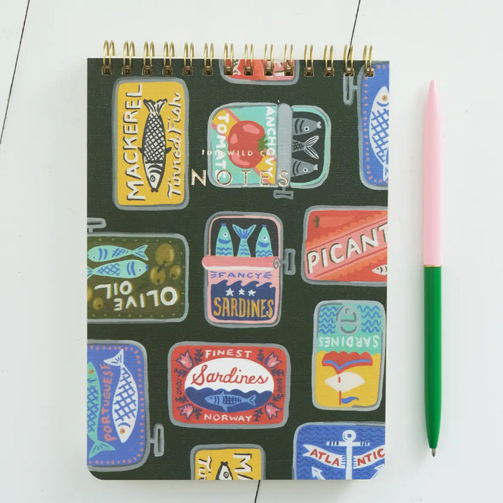 Tinned Fish Spiral Jotter Notebook