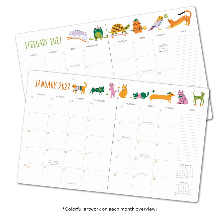 2027 Pets High Note Monthly Planner