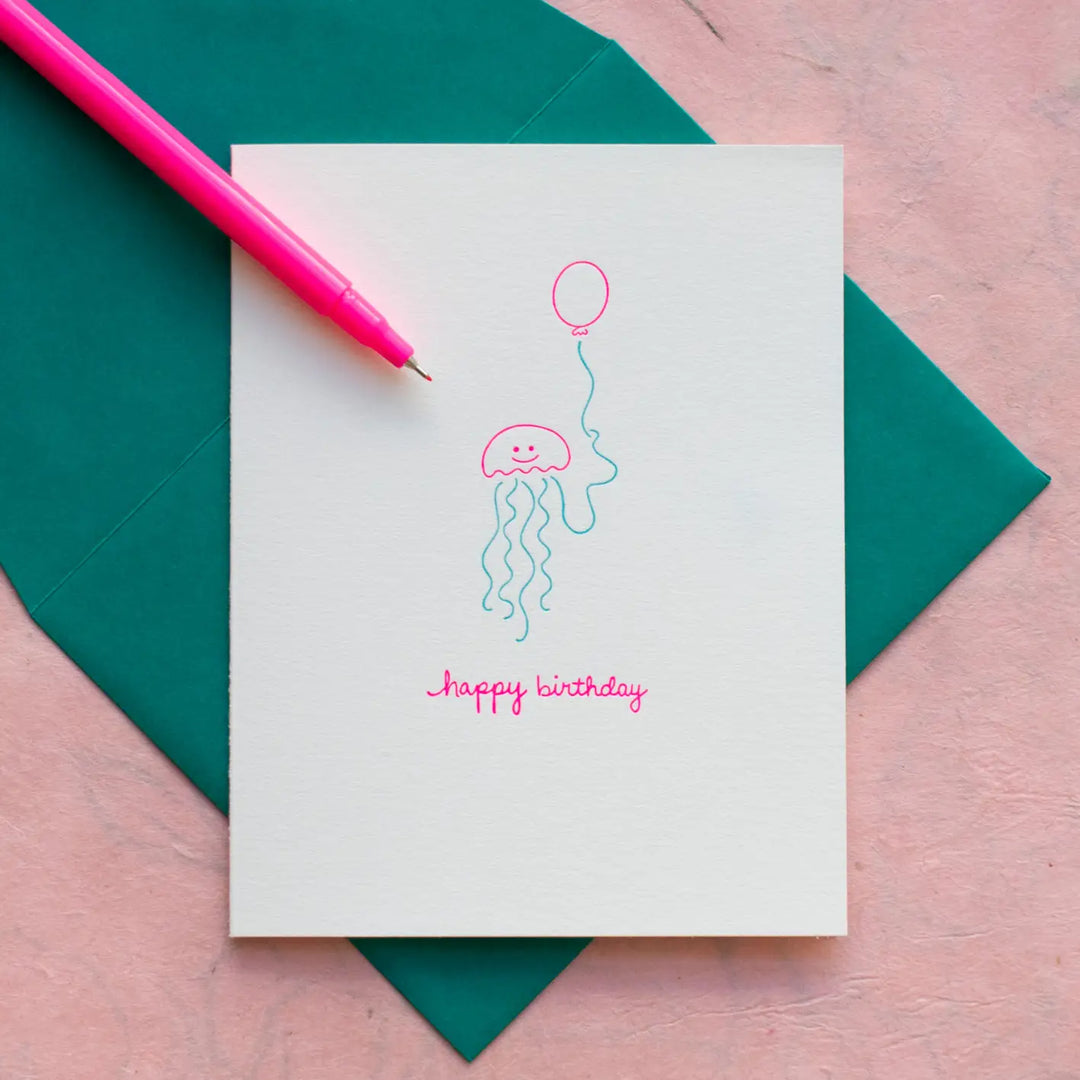 Jellyfish Birthday Card