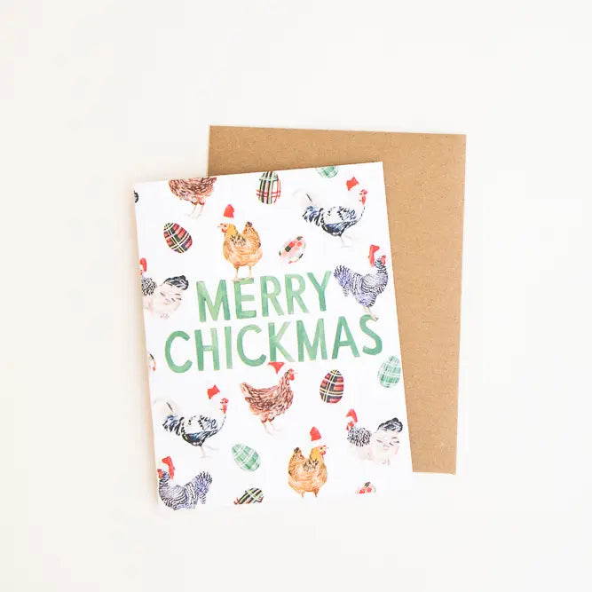Merry Chickmas Chicken Greeting Card