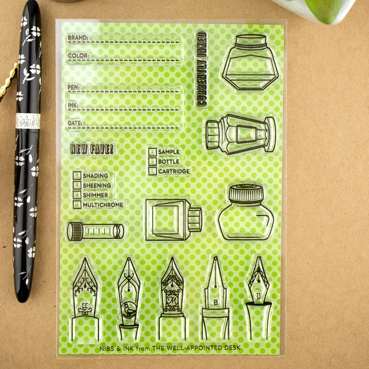 Nibs & Ink - 4"x6" Clear Stamp Set (16 Stamp Designs)