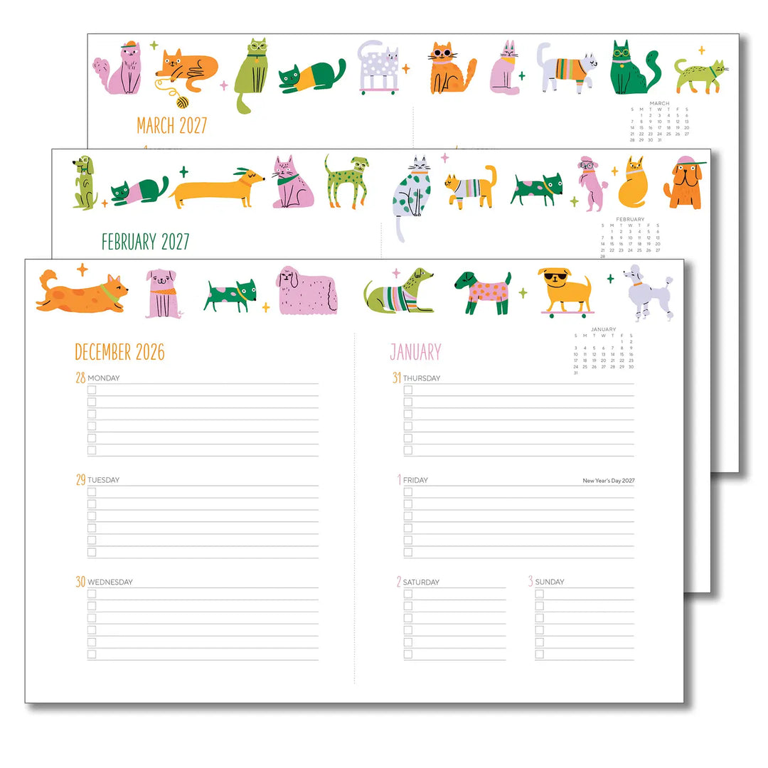 2027 Furry Friends High Note Softcover Planner