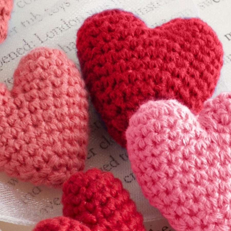 Crocheted Mini Felt Hearts