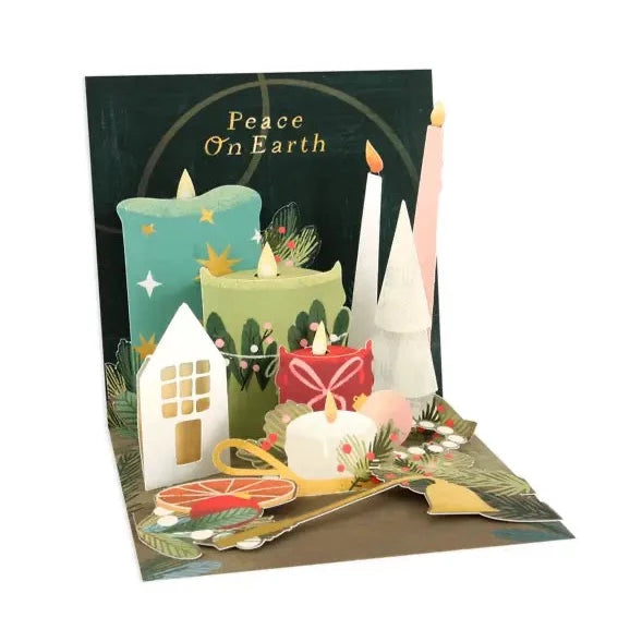 Candles Holiday Treasures Light-up Pop-up Card