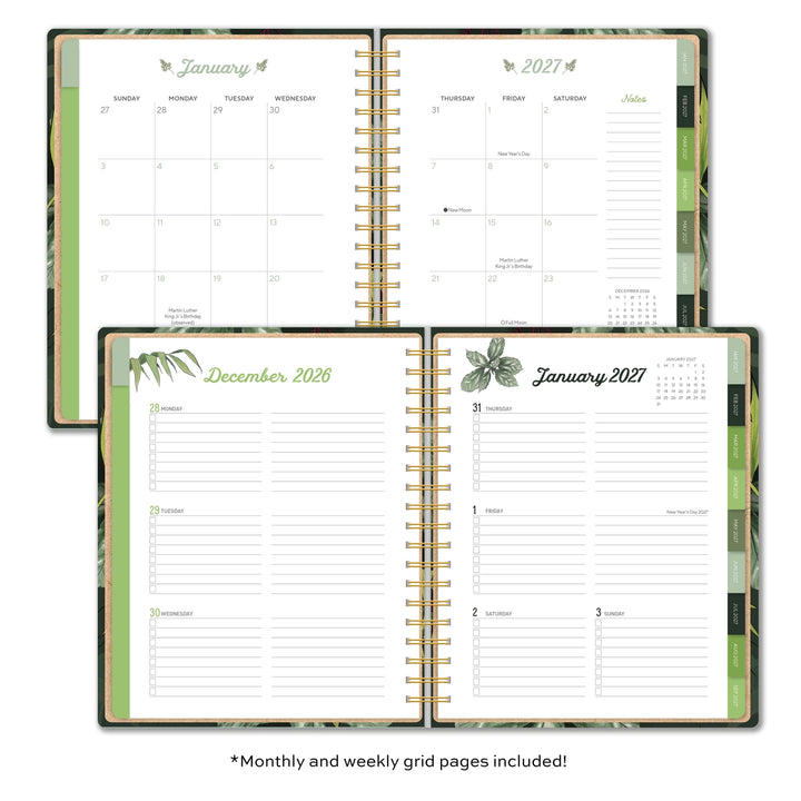 2027 Greenery High Note Deluxe Hardcover Planner