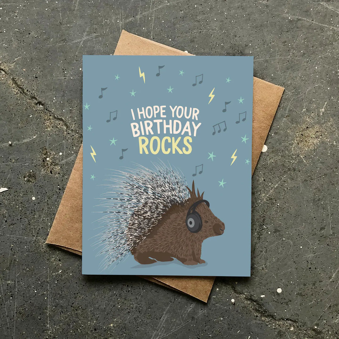 Porcupine Birthday Rocks Card