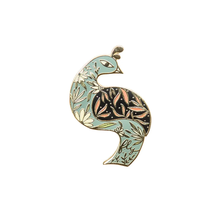 Floral Bird Hard Enamel Pin