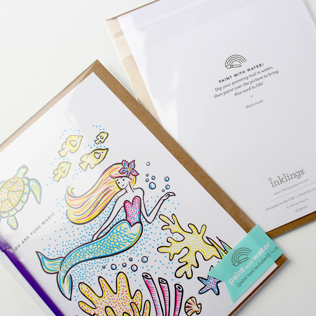 Paint with Water Mermaid Birthday Card