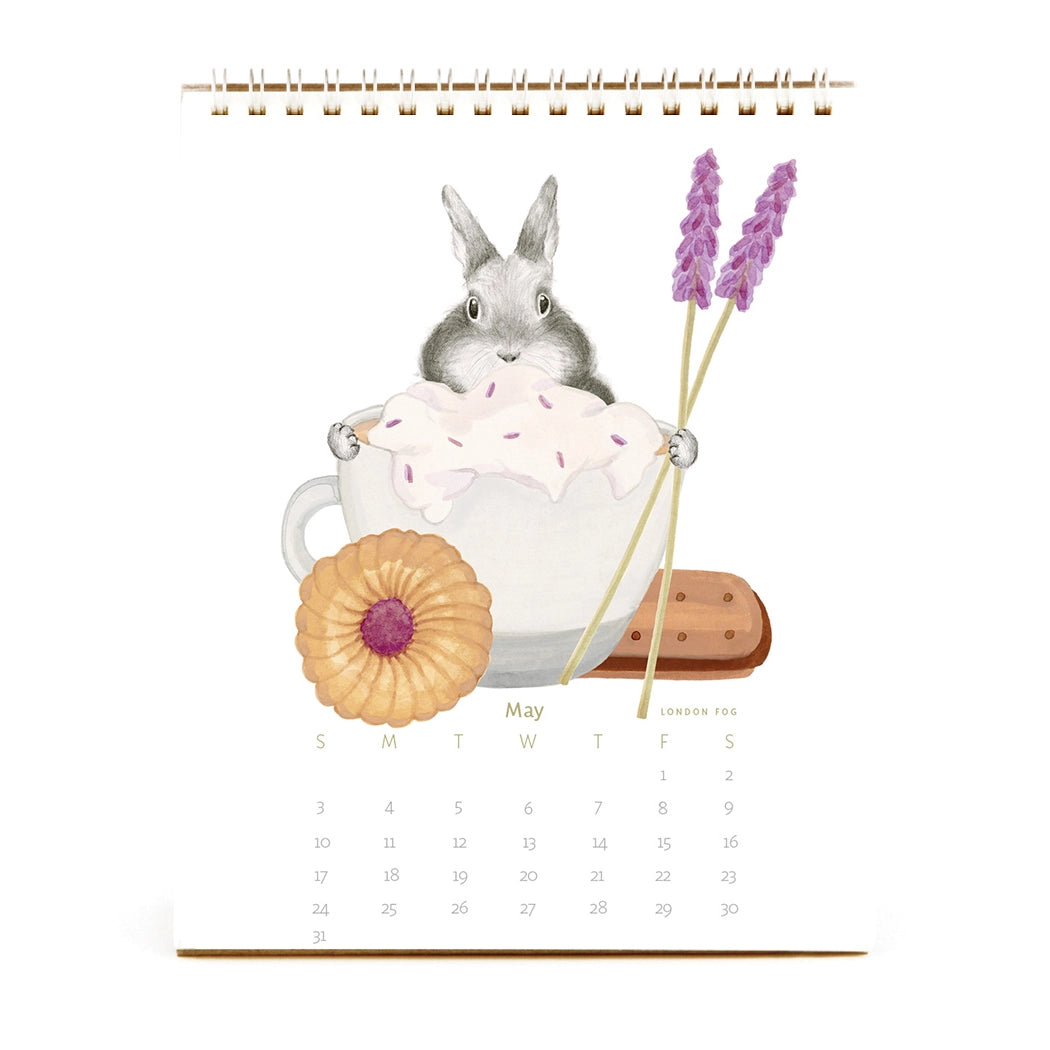 Hare at the Cafe Bunny Calendar 2026