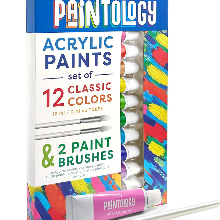 Paintology Acrylic Paints + 2 Brushes