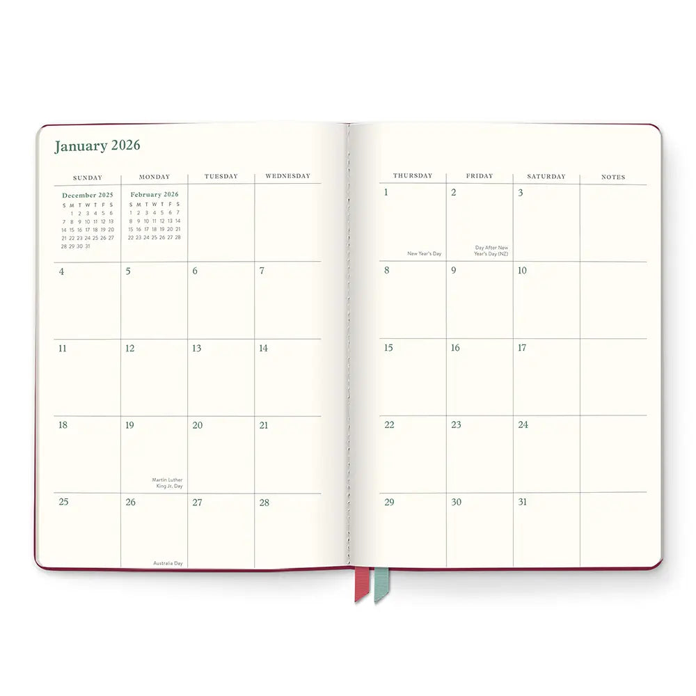 2026 As if Argyle Clara Clothbound Monthly Planner (Aug 2025 - Dec 2026)