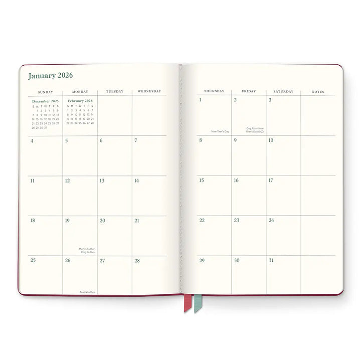 2026 As if Argyle Clara Clothbound Monthly Planner (Aug 2025 - Dec 2026)