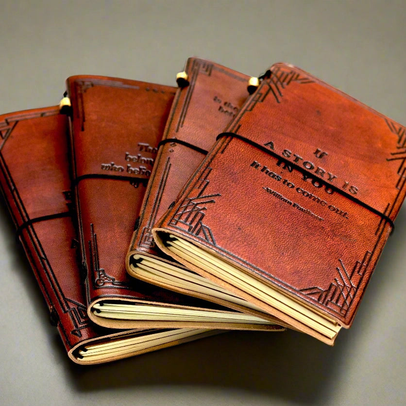 Debossed Refillable Leather Traveler's Notebooks