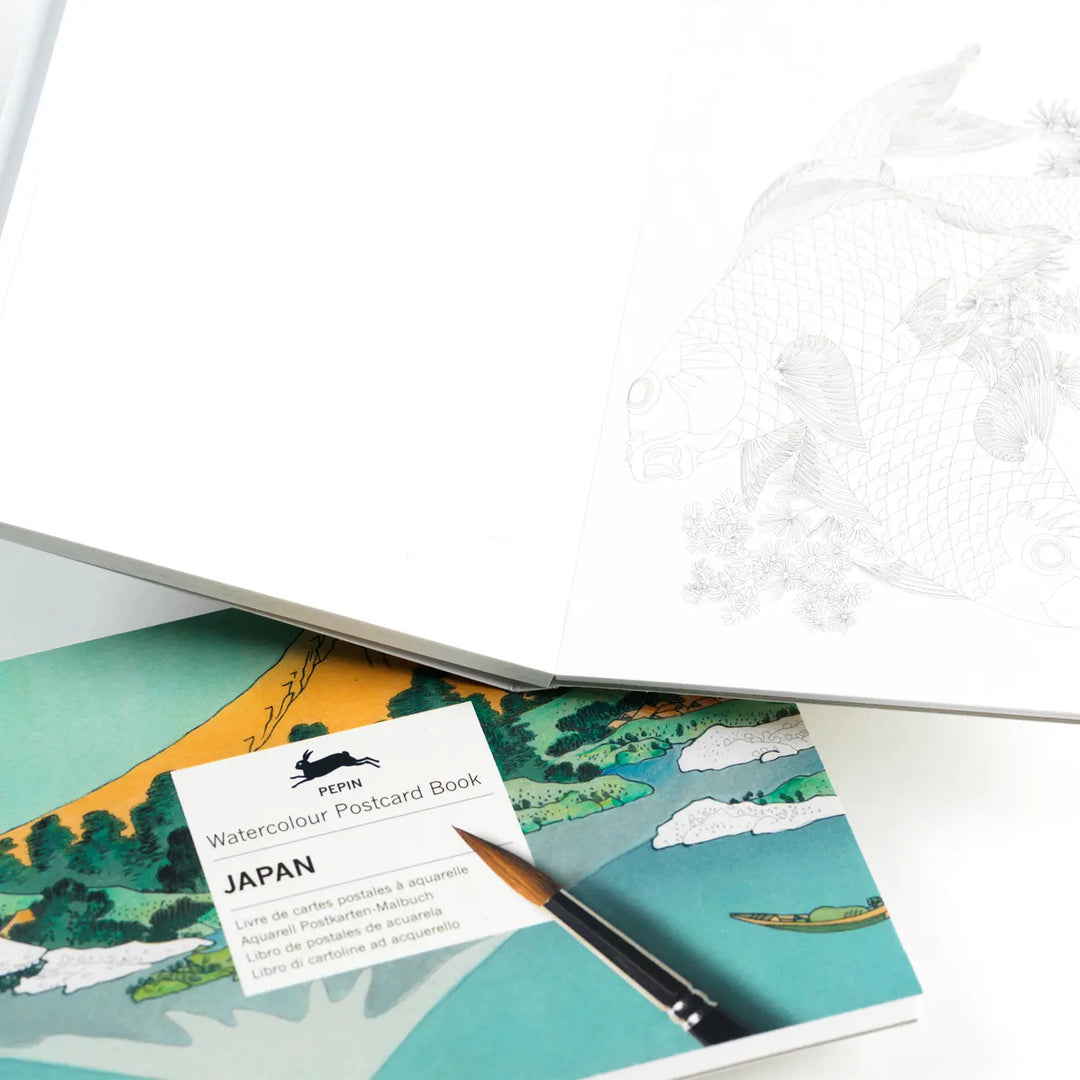 Japan Watercolor Postcard Book