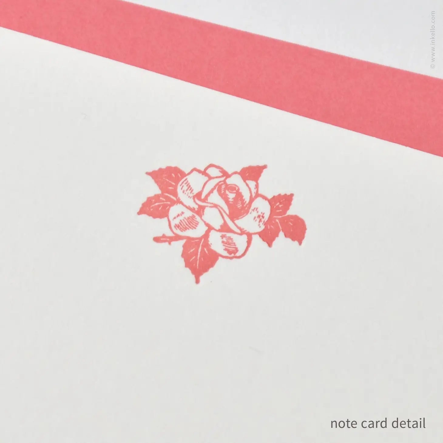 Vintage Pink Rose Flat Note Card Set