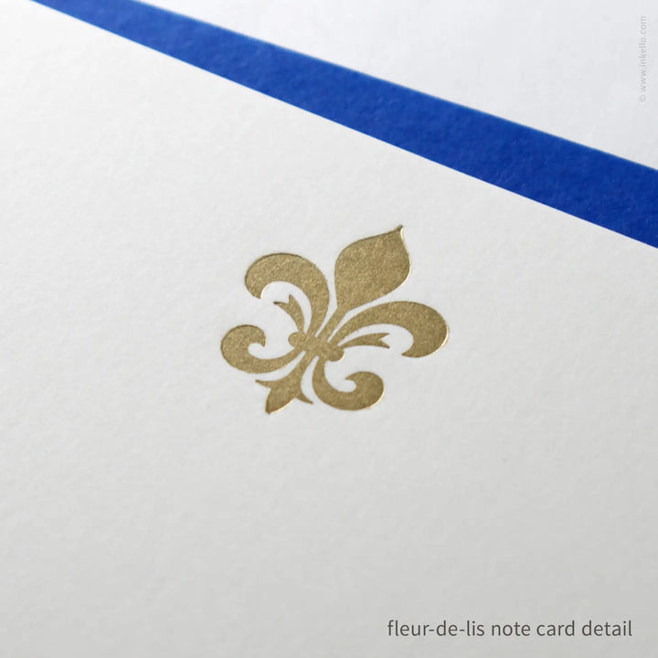 Gold Fleur-de-Lis Flat Note Card Set