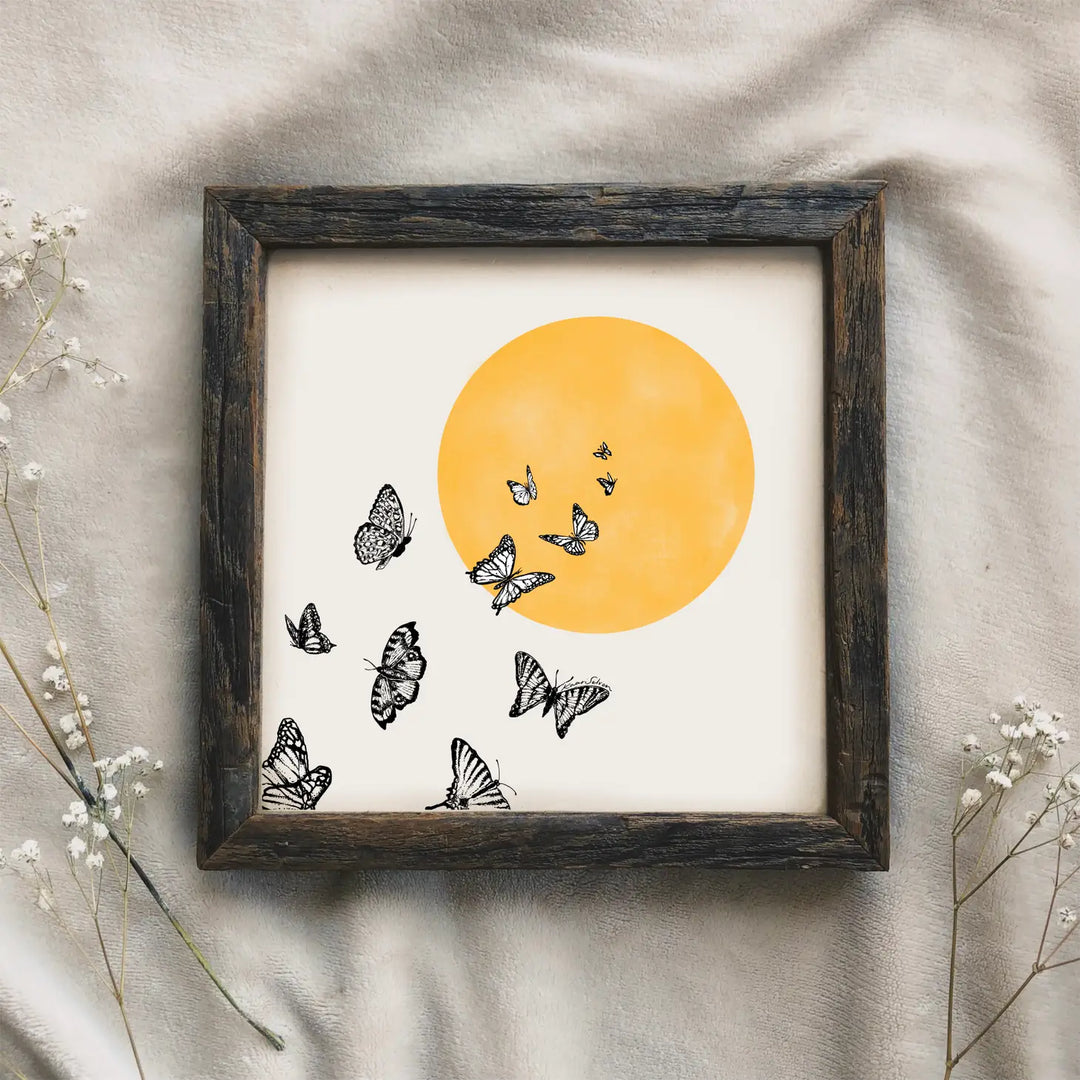 Butterfly Dawn Art Print - 8 x 8"