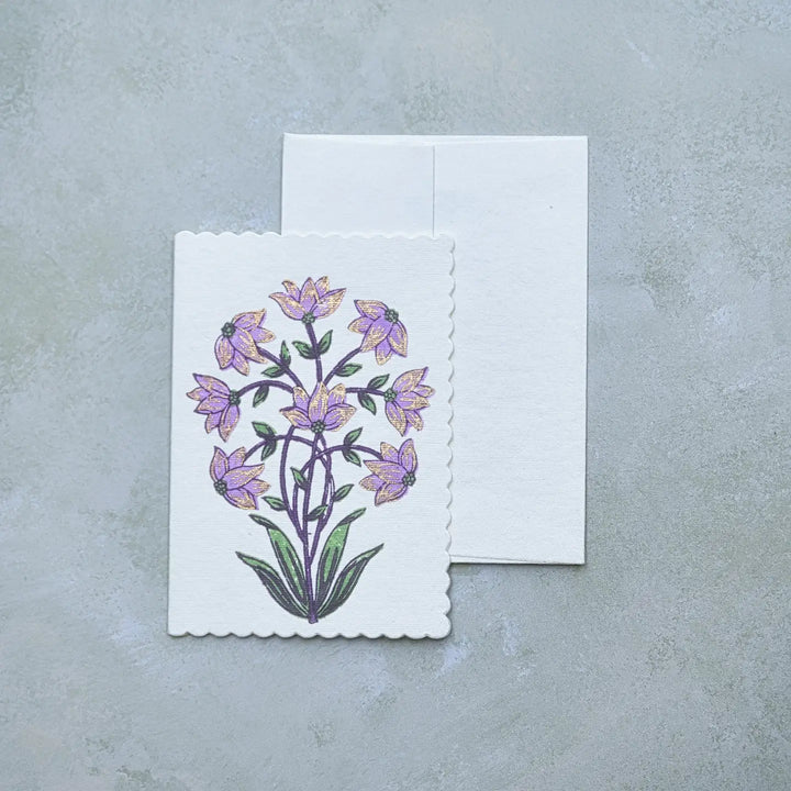 Hand Block Printed Greeting Card - Champaca Lilac