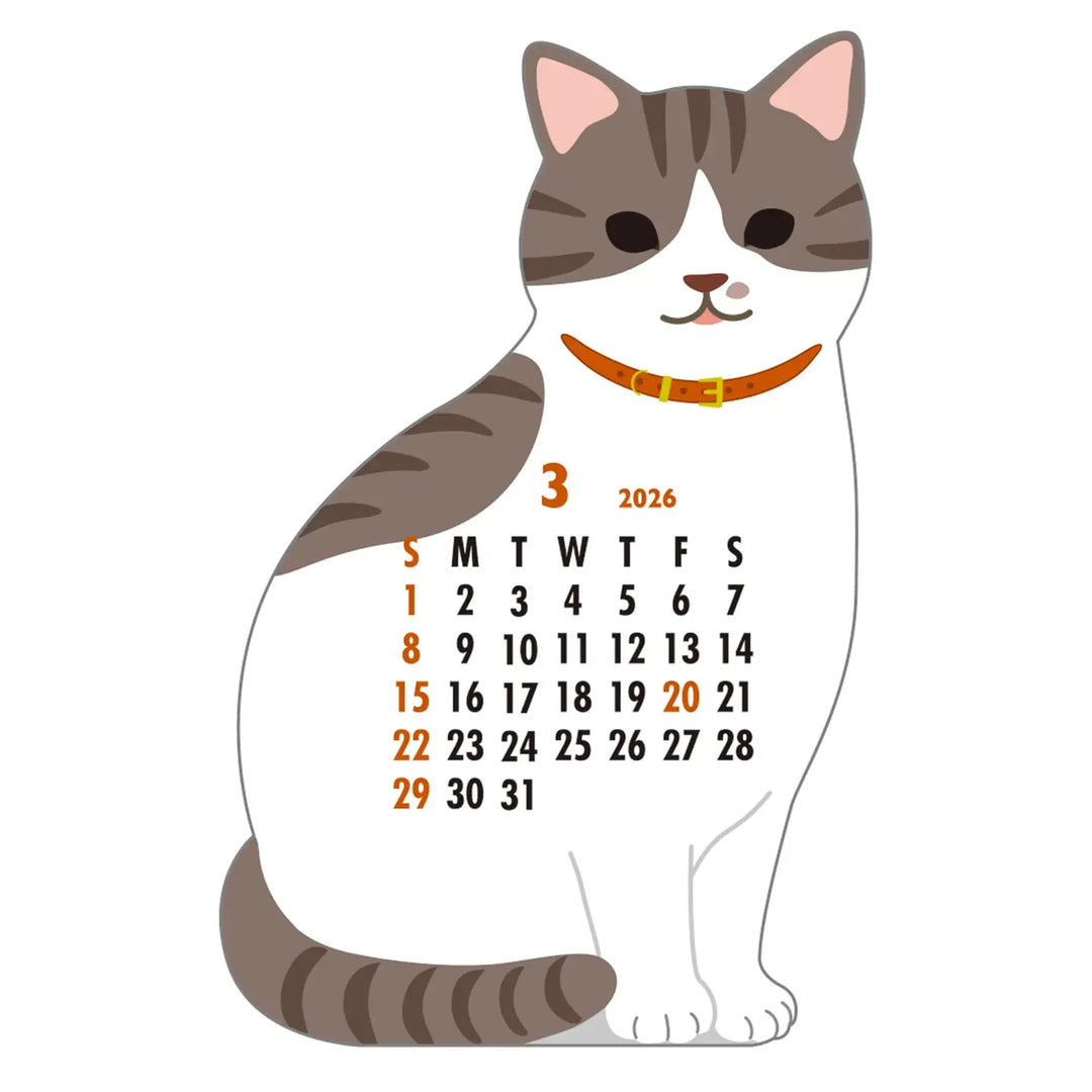 Die-Cut Cat Calendar 2026