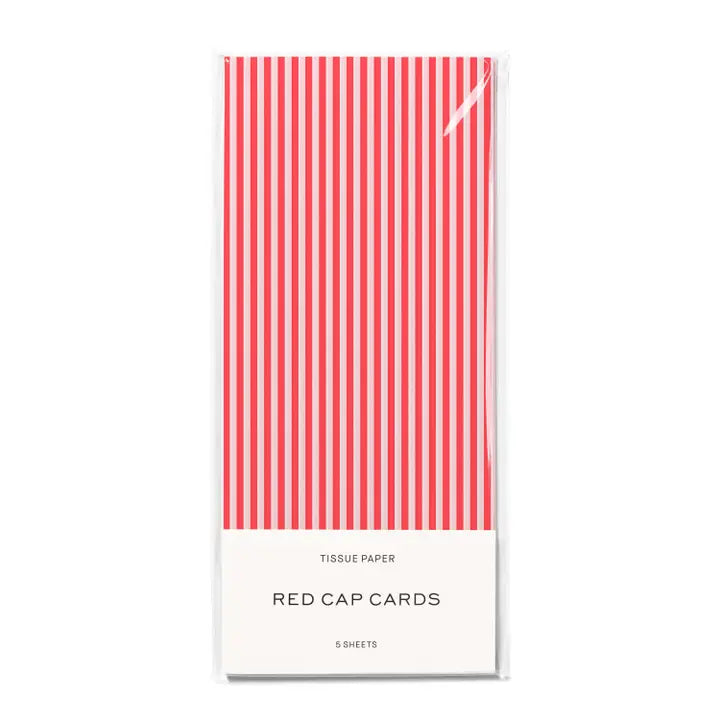 Red Pinstripes Tissue Paper