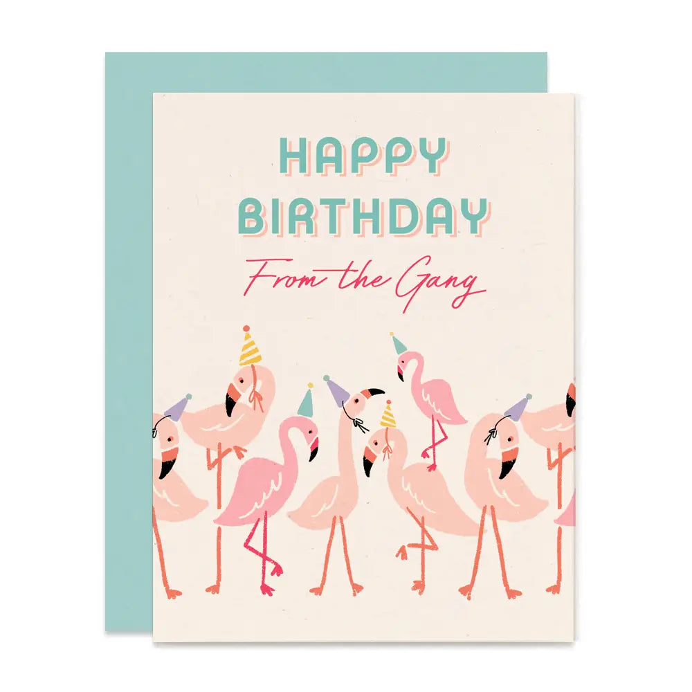 Flamingo Gang Birthday Card