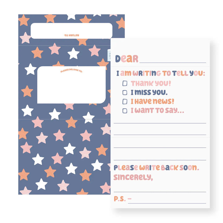 Kids Fill-in Fold Up Letter Set of 10 (Multiple Color Options!)