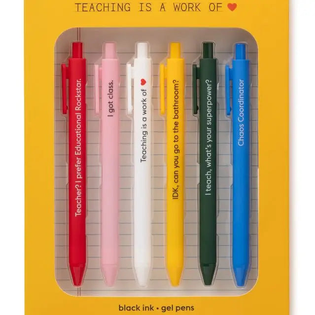 Teaching Is A Work of ❤️ - Quotable Gel Pen Set