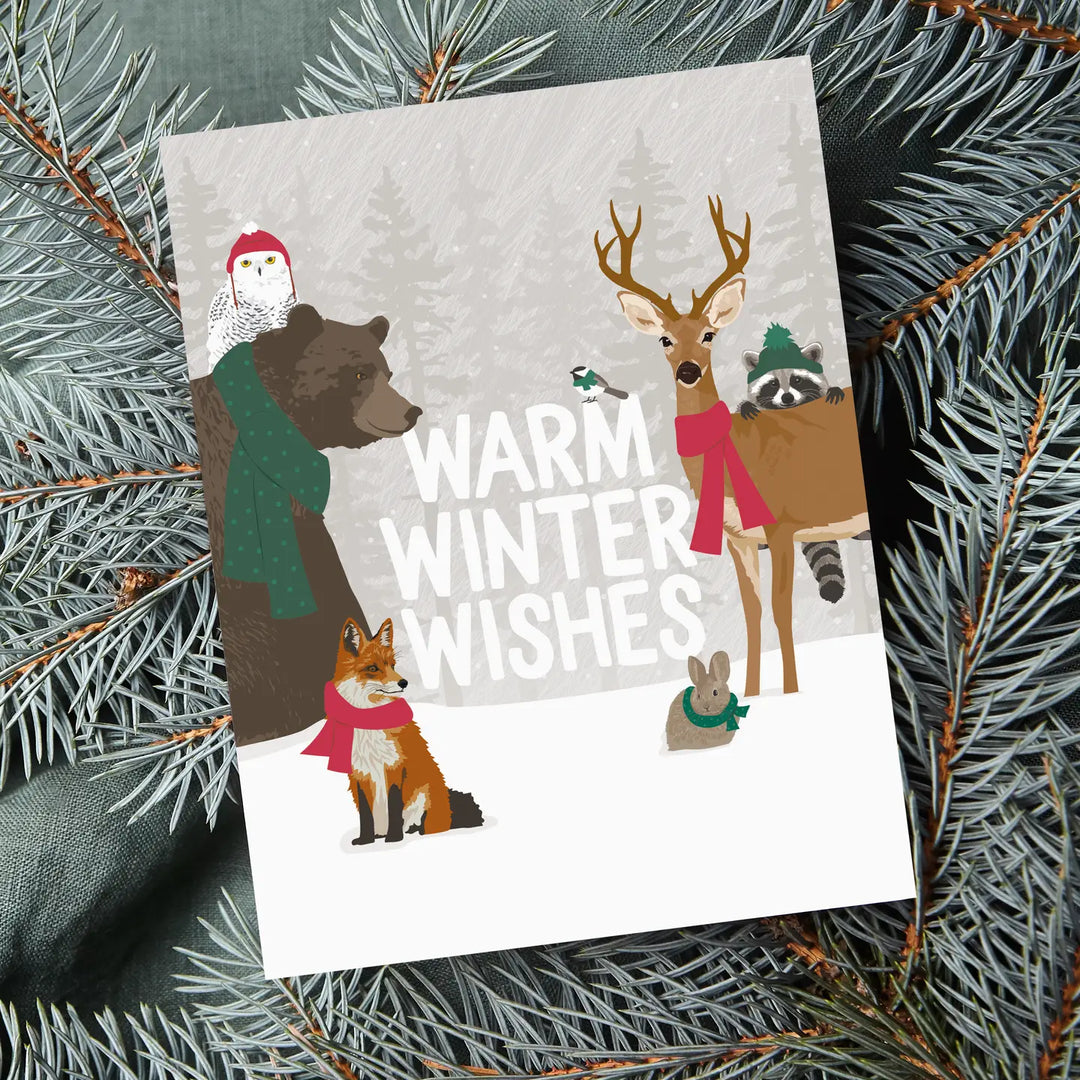 Warm Winter Wishes Forest Animals Card - Box of 8