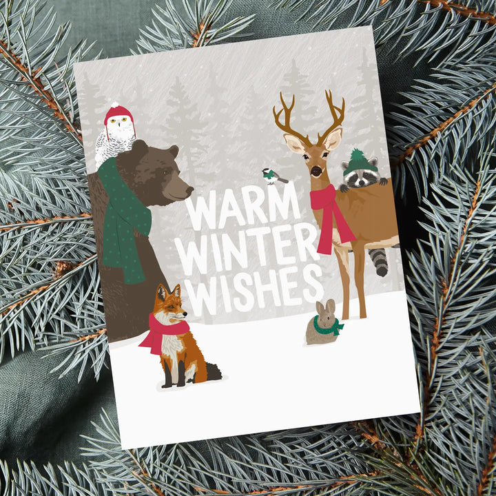 Warm Winter Wishes Forest Animals Card - Box of 8