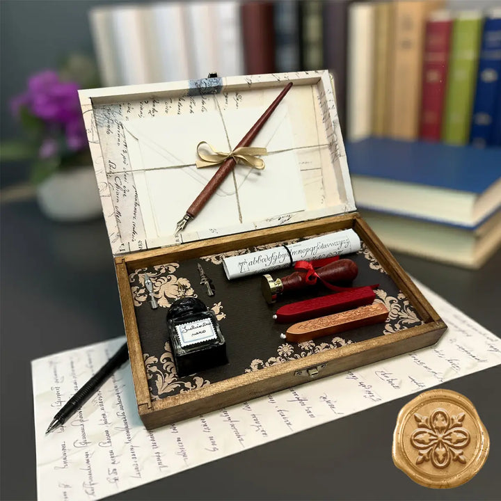 Wax Seal Kit & Calligraphy Writing Set in Wooden Box