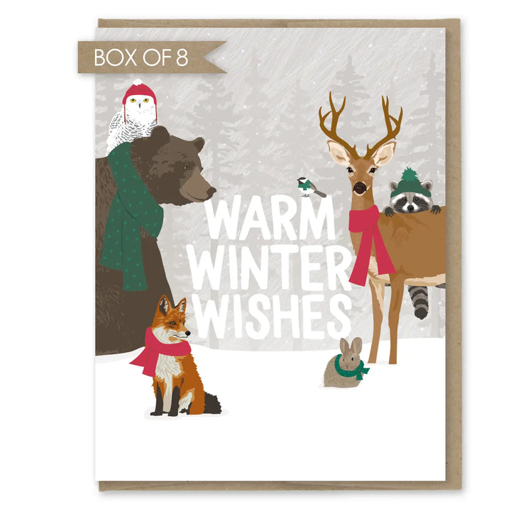 Warm Winter Wishes Forest Animals Card - Box of 8