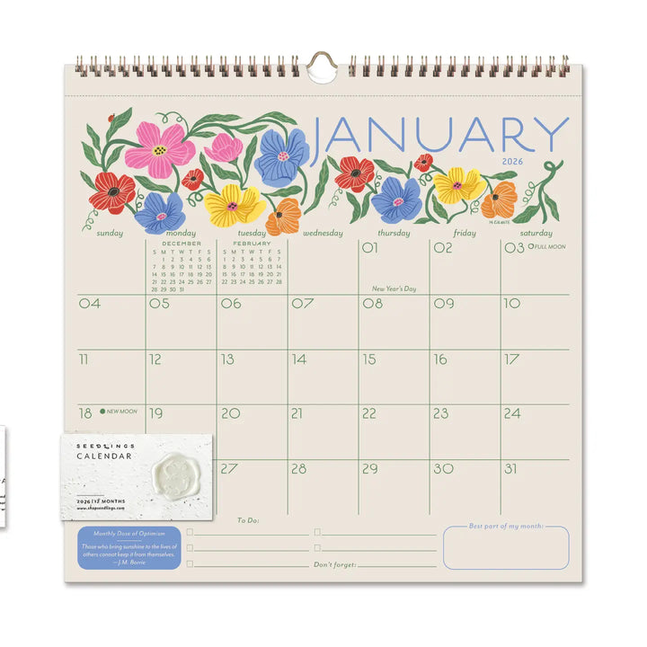 2026 Seedlings Garden Party 12 Month Calendar
