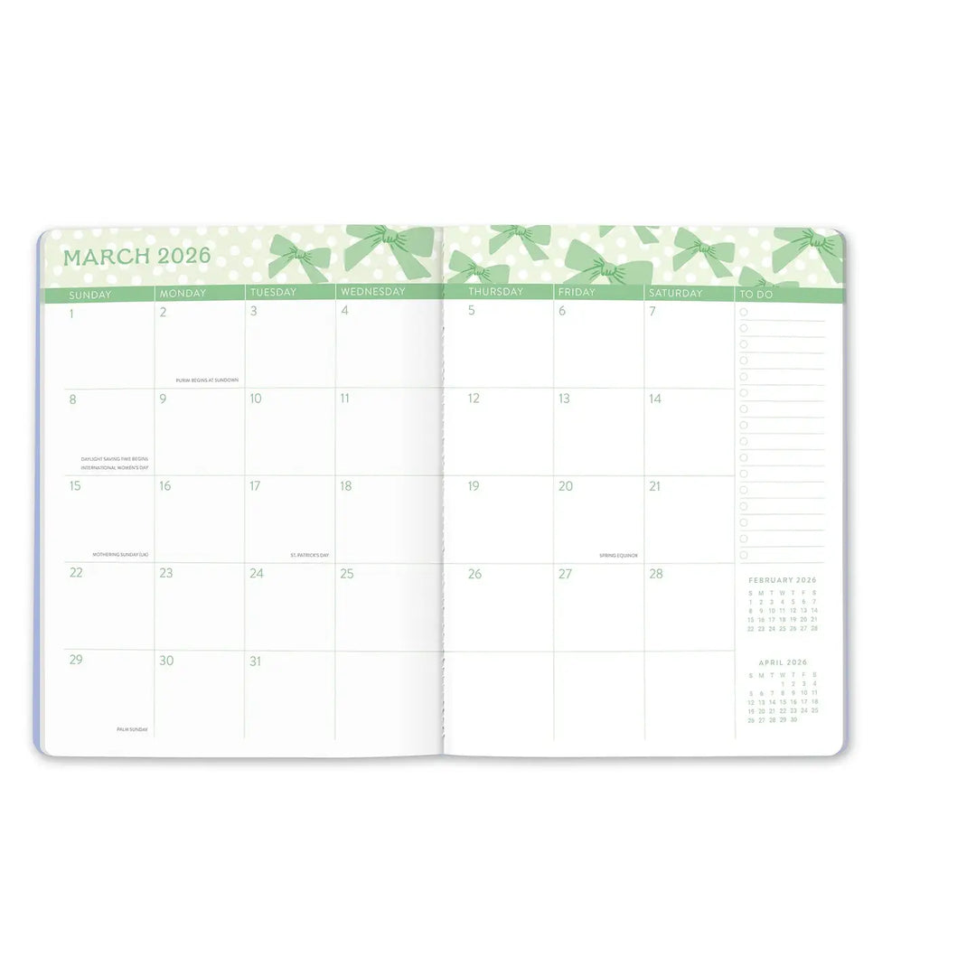 Sweet Bows Just Right Monthly Planner (Jan-Dec 2026)