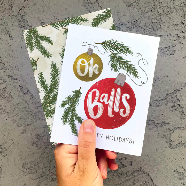 Oh Balls Christmas Card