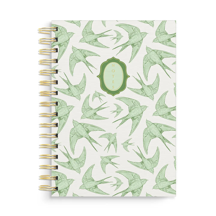 Green Swallows Spiral Notebook