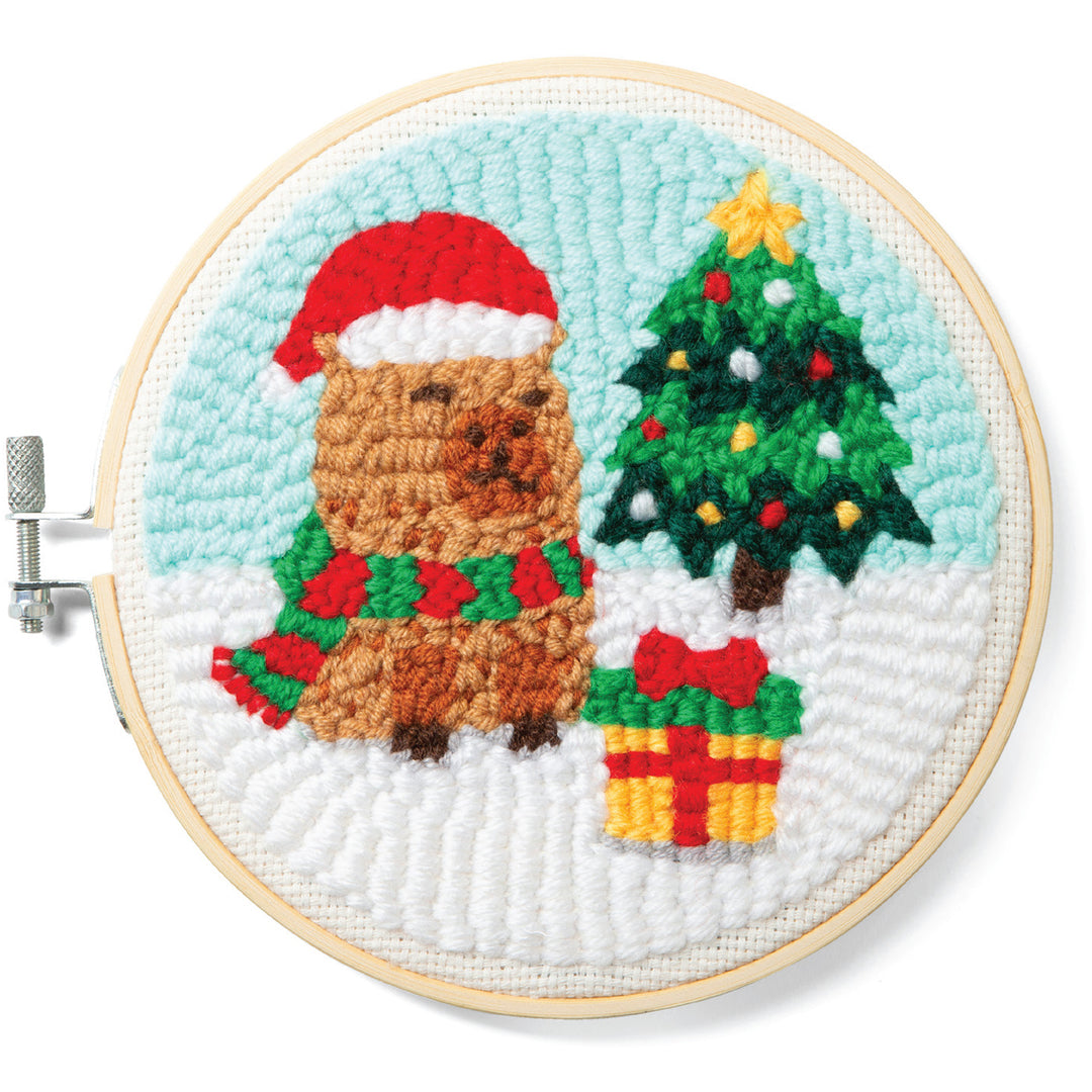 Punch Needle Kit - Capybara Christmas