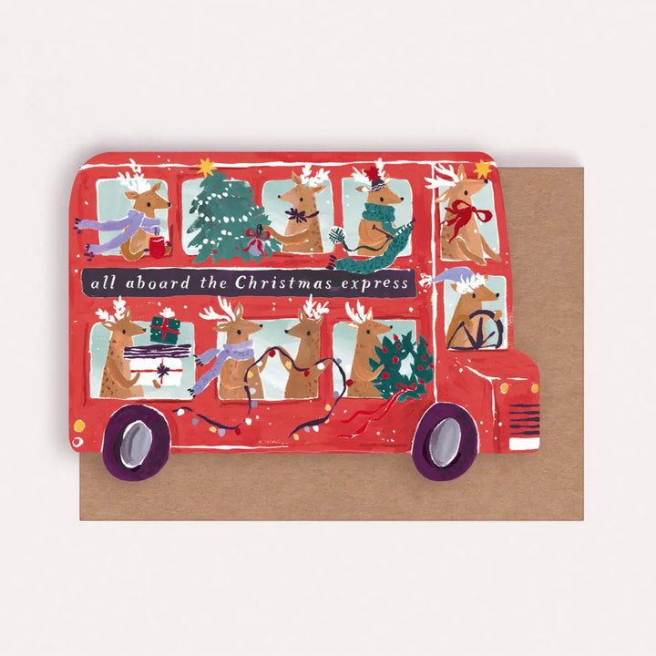 Reindeer Bus Christmas Card | Holiday Cards | Christmas 2026