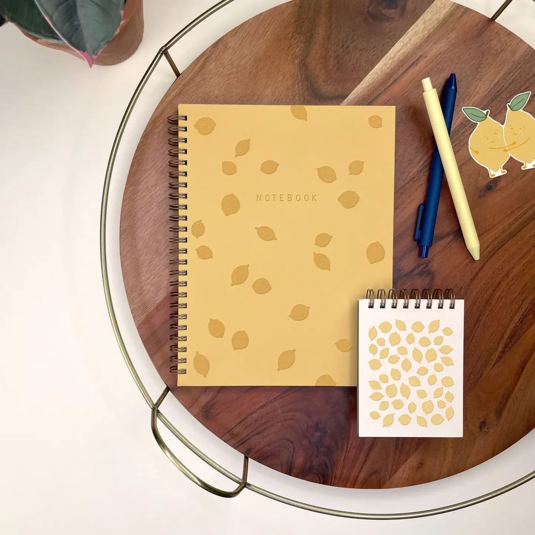 Lemon Pattern Mini Jotter Notebook
