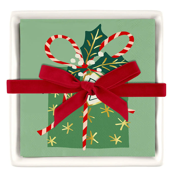 Ceramic Napkin Tray + Napkins - Present