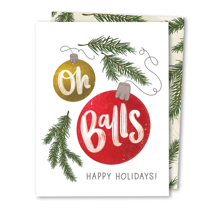 Oh Balls Christmas Card