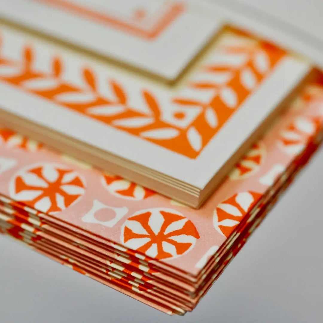 Set of Notecards and Envelopes Sea Urchin Neon