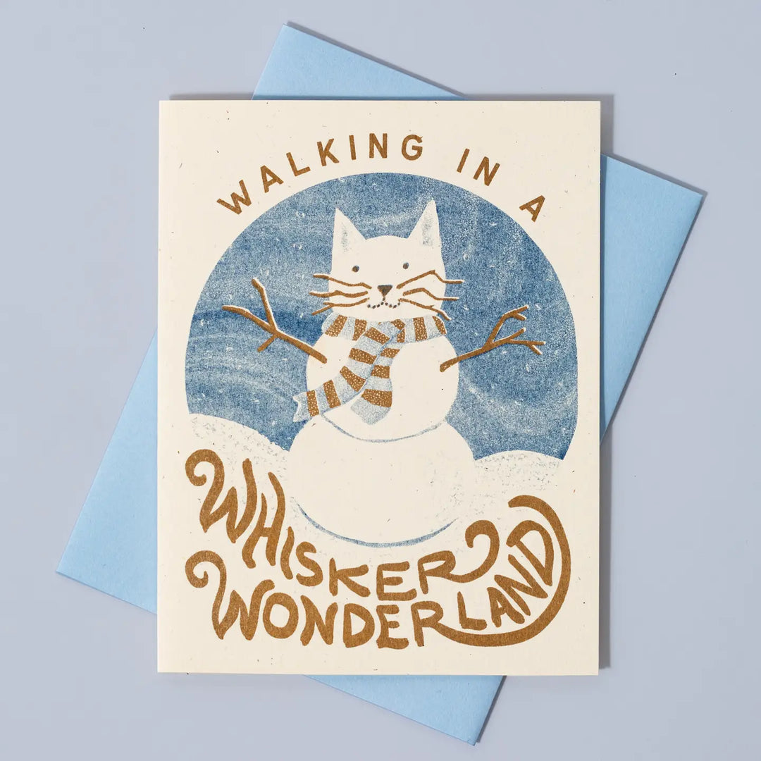 Walking in A Whisker Wonderland Holiday - Risograph Card