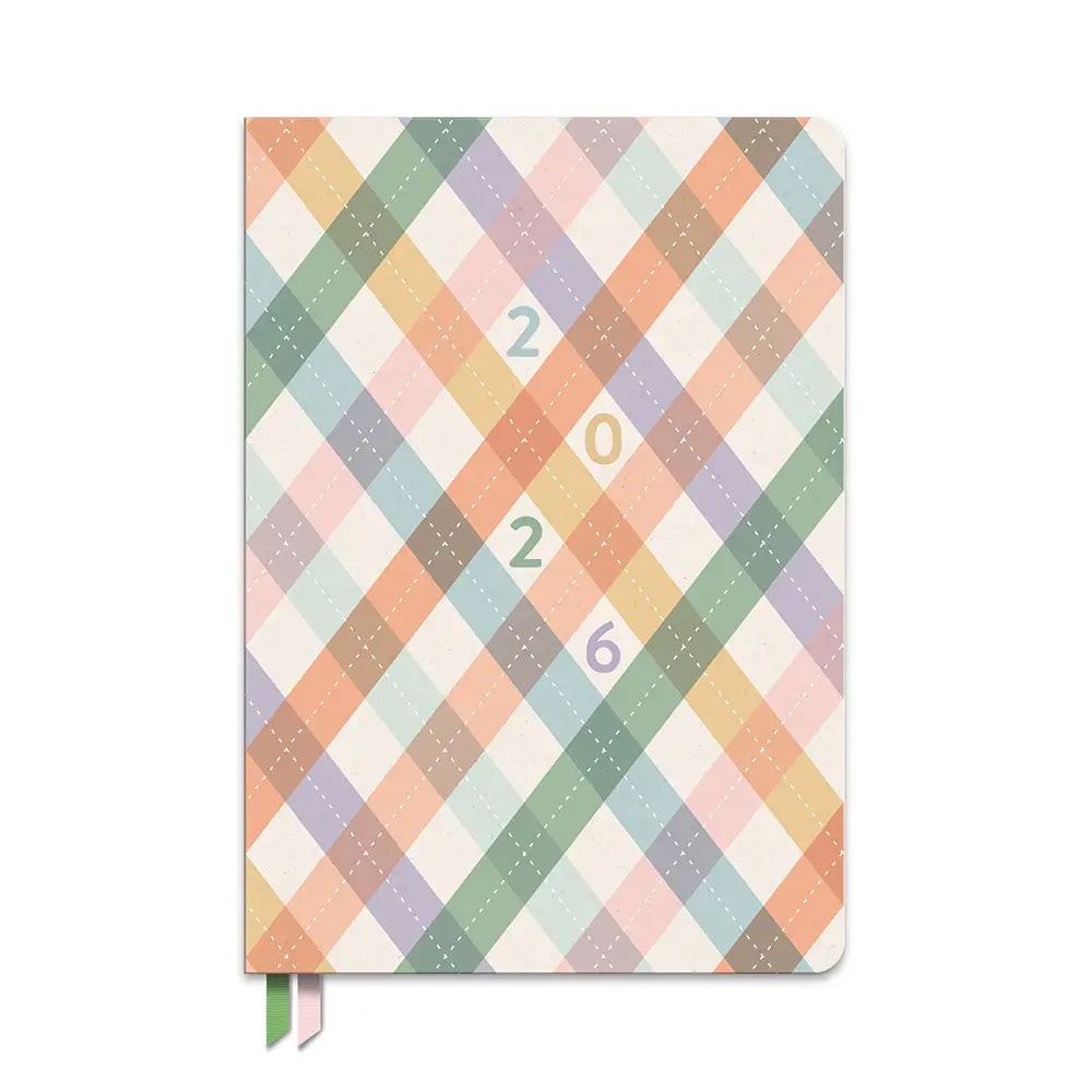 2026 As if Argyle Clara Clothbound Monthly Planner (Aug 2025 - Dec 2026)