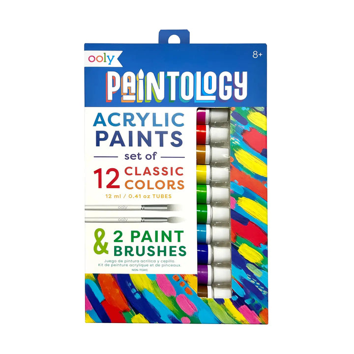 Paintology Acrylic Paints + 2 Brushes